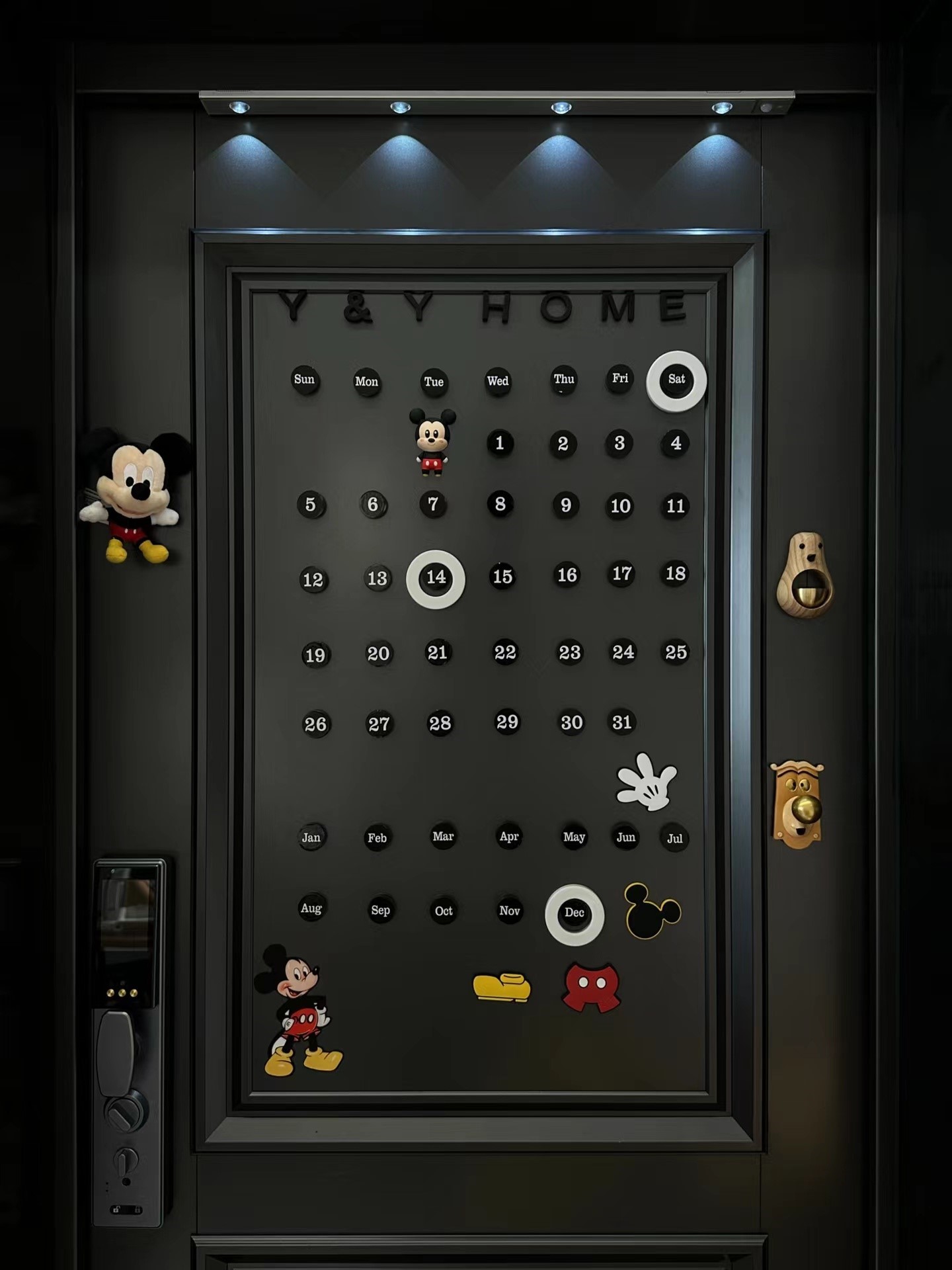 3cm 검정색 자기 흡입 + 스티커 + 로고 원