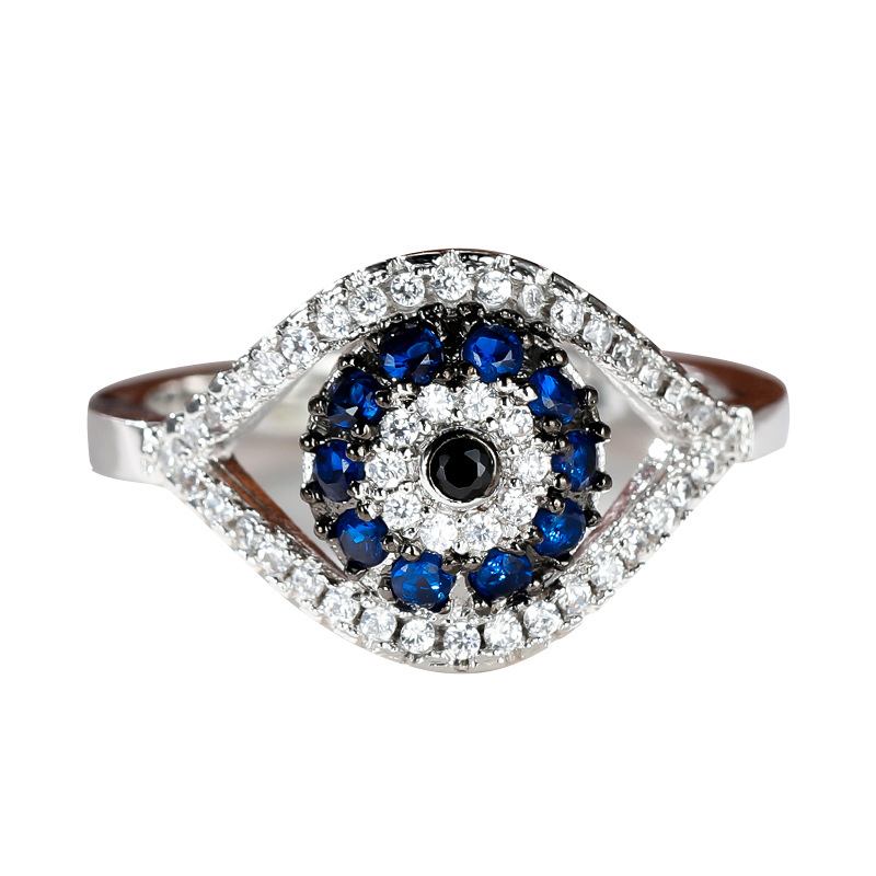 Simple Style Eye Copper Plating Inlay Zircon Rings display picture 3