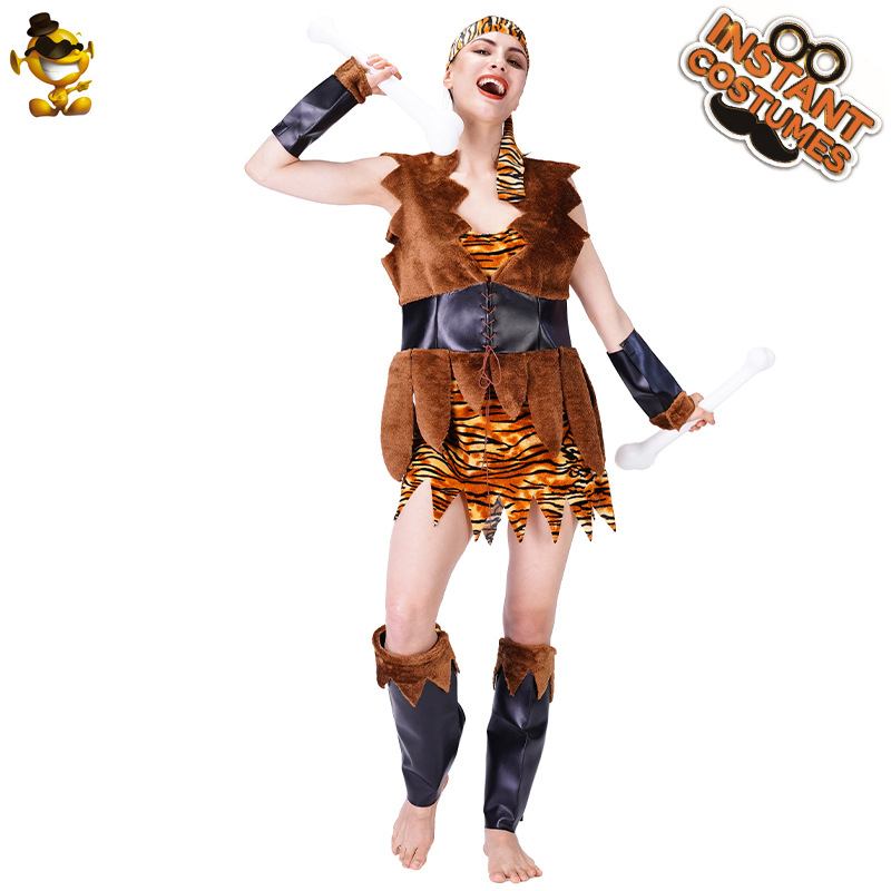 Cavernícola cos traje hombre primitivo salvaje desgaste del partido etapa juego de rol leopardo ropa
