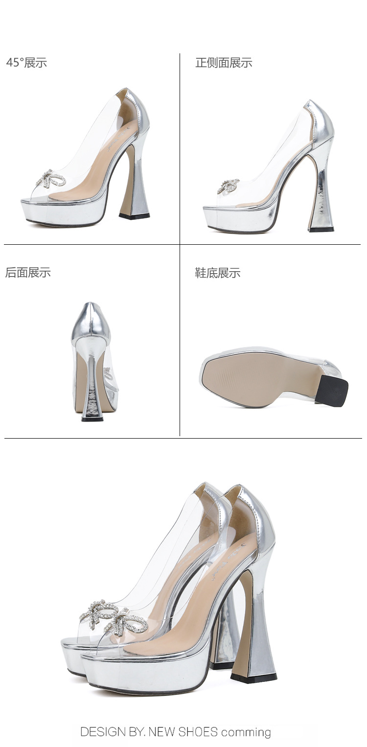 F8744 770K GIÀY CAO GÓT NỮ GUATDU THẮT NƠ BƯỚM GẮN ĐÁ GÓT VUÔNG PHONG CÁCH ÂU MỸ TRONG SUỐT MIỆNG CÁ GIÀY DÉP NỮ G02 SẢN PHẨM MỚI
