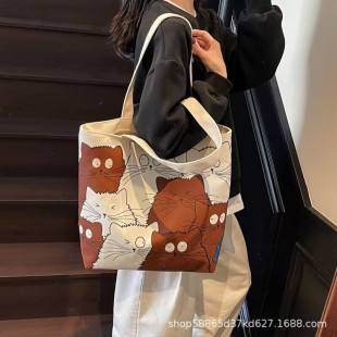 Cute brand capacious big shopping bag, purse, one-shoulder bag