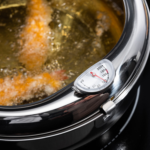 Japanese Tempura Fryer 304 Stainless Steel Fryer Household Temperature Control Mini Fry Pan with Filter Net Frying Pot