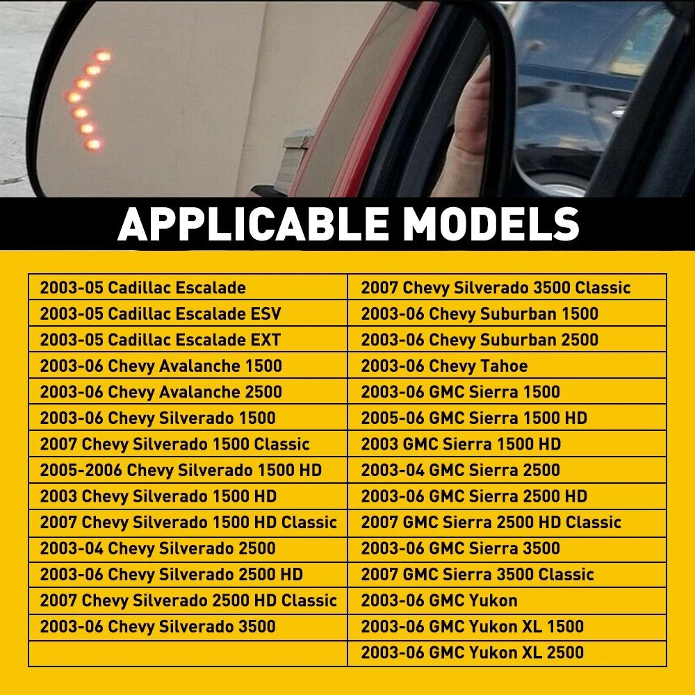 88944391 88944392 Suitable for 03-07 Models of Chevrolet Gmc Blind Spot Heated Rearview Mirror Glass