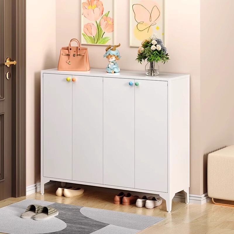 Steel Shoe Cabinet Door Integrated Cabinet Home Corridor Entrance Cabinet Storage Cabinet Light Luxury High-End Dustproof Shoe Rack
