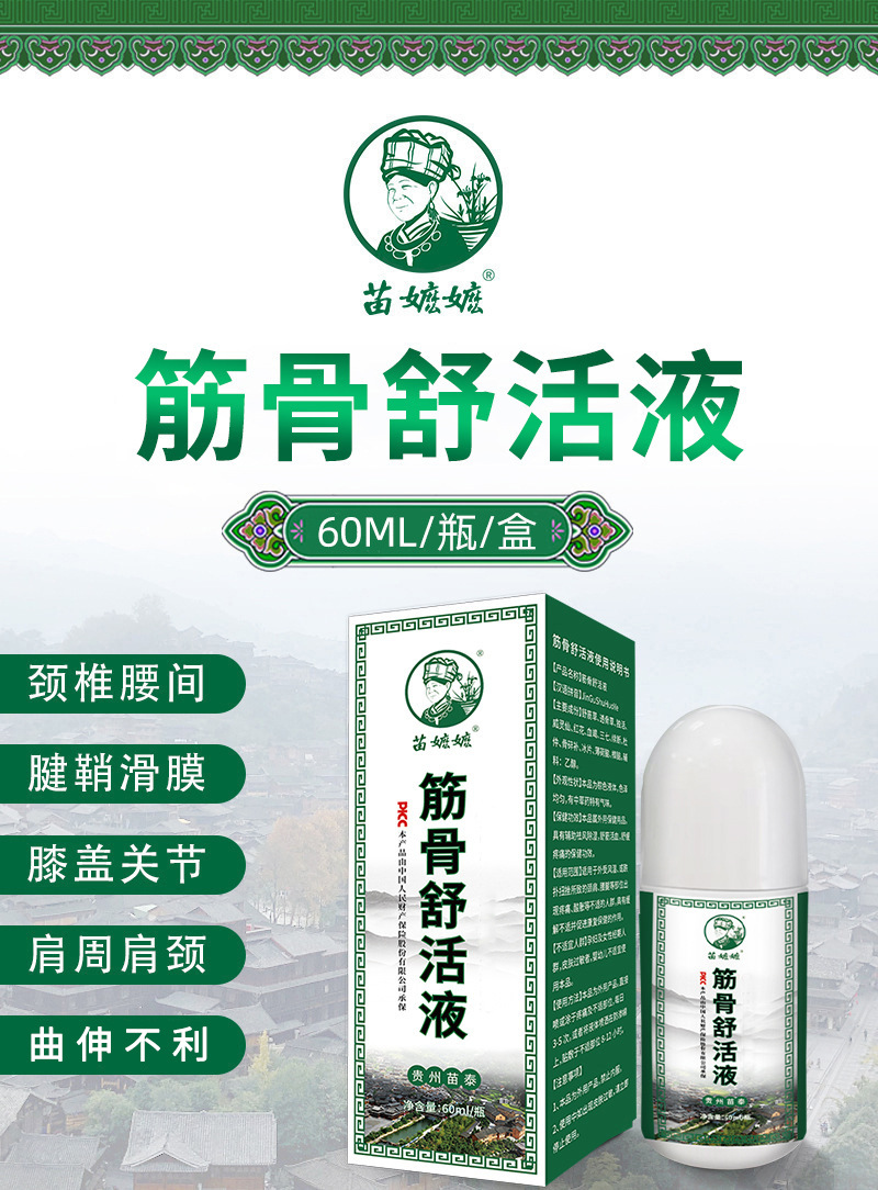 Miao Jiu Liquid Herbal Roll-On for Joints Neck Knees and Lower Back 60ml key features