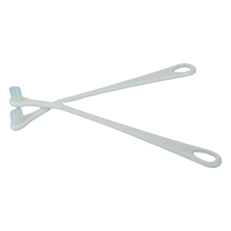 Заводская прямая шерсть зубная щетка для домашних животных универсальная зубная щетка для кошек и собак ABS широкая ручка маленькая насадка для чистки полости рта зубная щетка для домашних животных