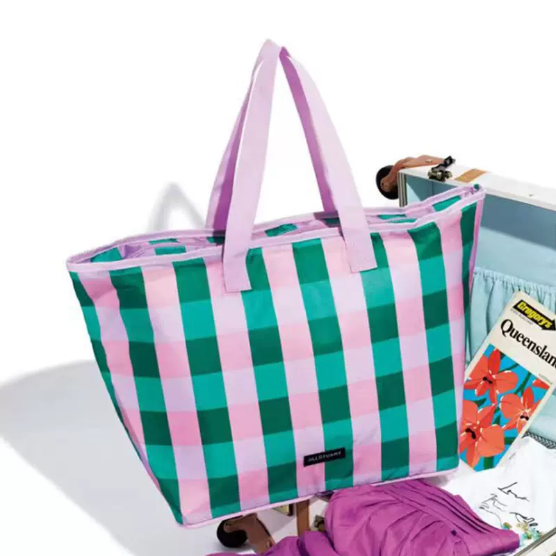 可定制新款时尚格子牛津布收纳袋大容量环保购物袋折叠便携手提袋