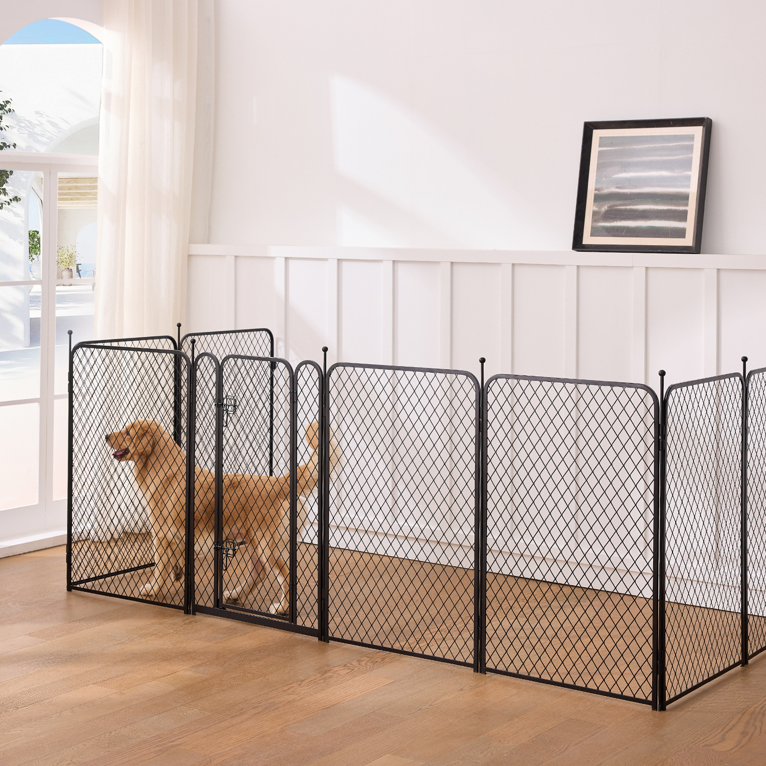 Transfronterizos perros jaula valla doméstica interior valla de mascotas combinación libre perros pequeños, medianos y grandes para aumentar la valla de perros altos