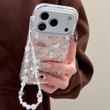 卡通锡纸纹小兔子小花适用iPhone17promax苹果16手机壳15新款14女