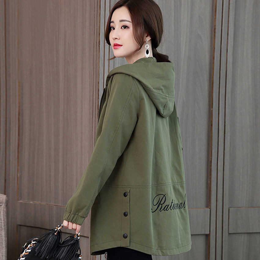 2023 New plus size women's clothing new hooded windbreaker women's fat mm300kg Korean style mid-length coat women's fashion