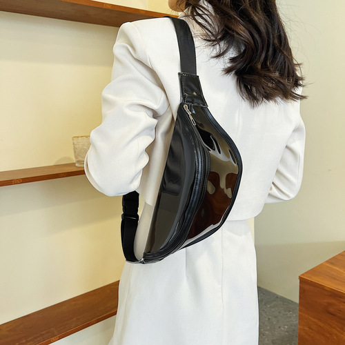 Popular transparent bag women's bag  new trendy fashion simple crossbody bag casual commuting chest bag waist bag
