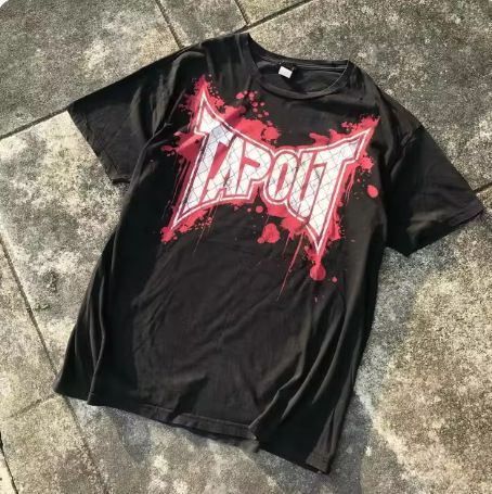 ストリート Tapout Tシャツ Y2K メンズ ヒップホップ レターグラフィック プリント オーバーサイズ Tシャツ 原宿|undefined