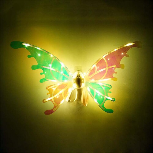 Cross-border new electric butterfly glowing wings fairy angel wings children outdoor toy wearable wholesale