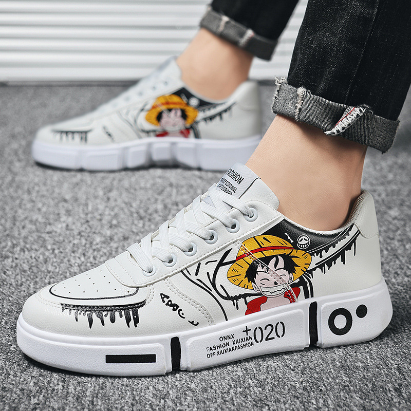 One Piece Luffy Student Board Shoes, Baskets Décontractées, Chaussures Non Ald Respirantes, Cadeau Animé, Nouveau, 2024_voghion.com
