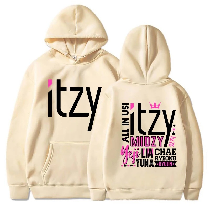 Nueva moda Kpop hombres y mujeres sudadera con capucha ITZY sudadera estampada otoño e invierno casual manga larga con capucha Kpop top