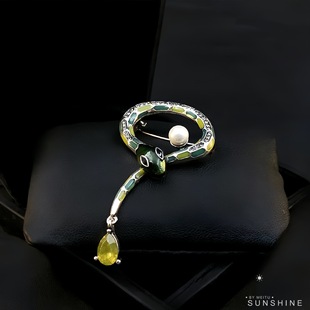 European and American personality snake brooch women's luxury atmospheric pin coat cardigan corsage Korea temperament accessories wholesale