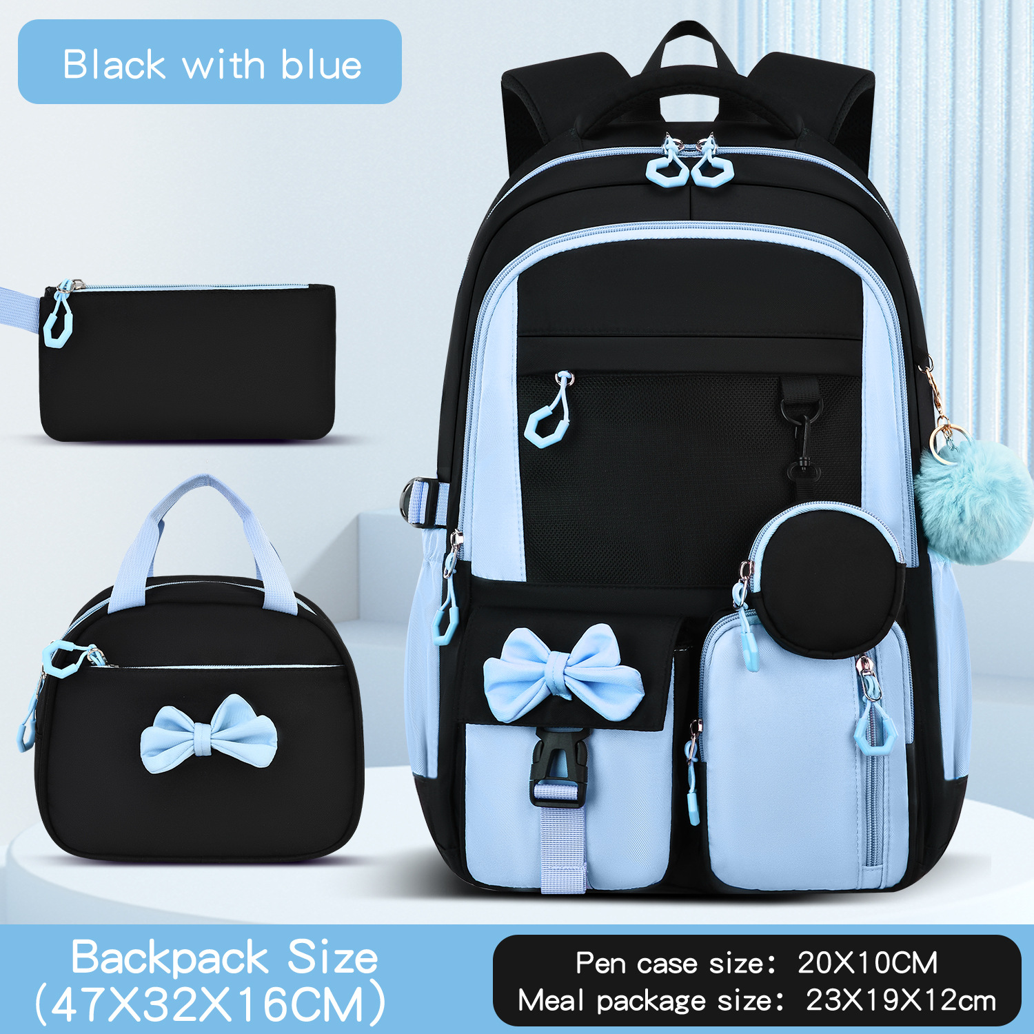 Grenzüberschreitender Amazon 2026 Schulrucksack für Grundschüler, hochwertiger Rucksack mit Schultergurten, minimalistisch, 3-teiliges Set aus der Fabrik
