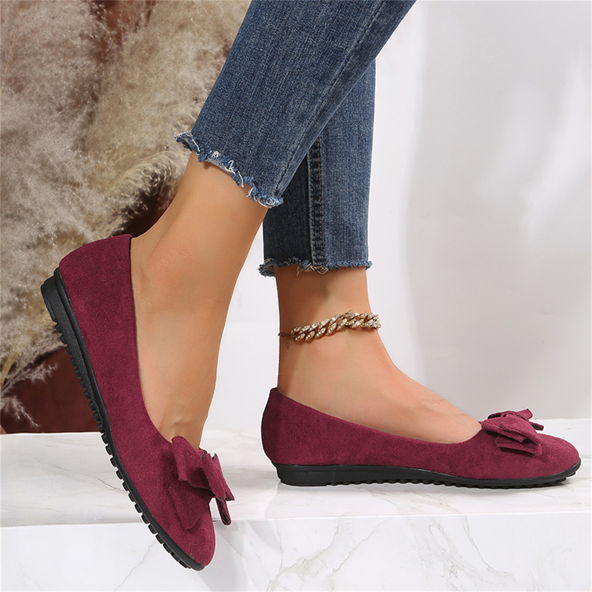 Women's Vintage Style Solid Color Round Toe Flats display picture 1