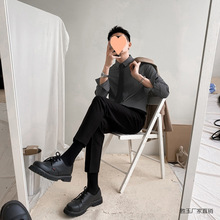 春秋条纹长袖衬衫男修身免烫商务正装韩版休闲新款帅气衬衣上胜玉