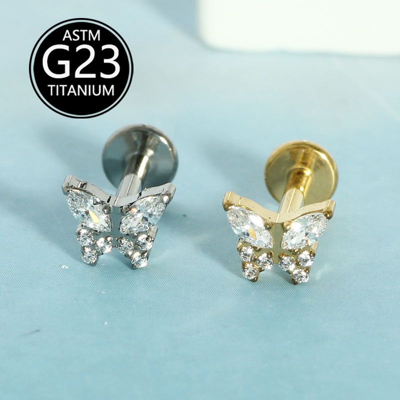 Labret piercing jewelry detail image