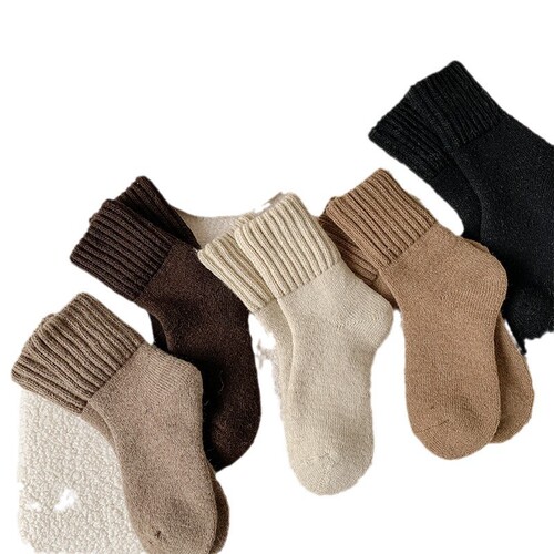 Men's Wool Socks, Fall/Winter Style, Mid-Calf Length, Fleece Lined, Thick Warmth, Winter Warm, Sweat Absorbent, Odor-Preventive Cashmere Long Socks