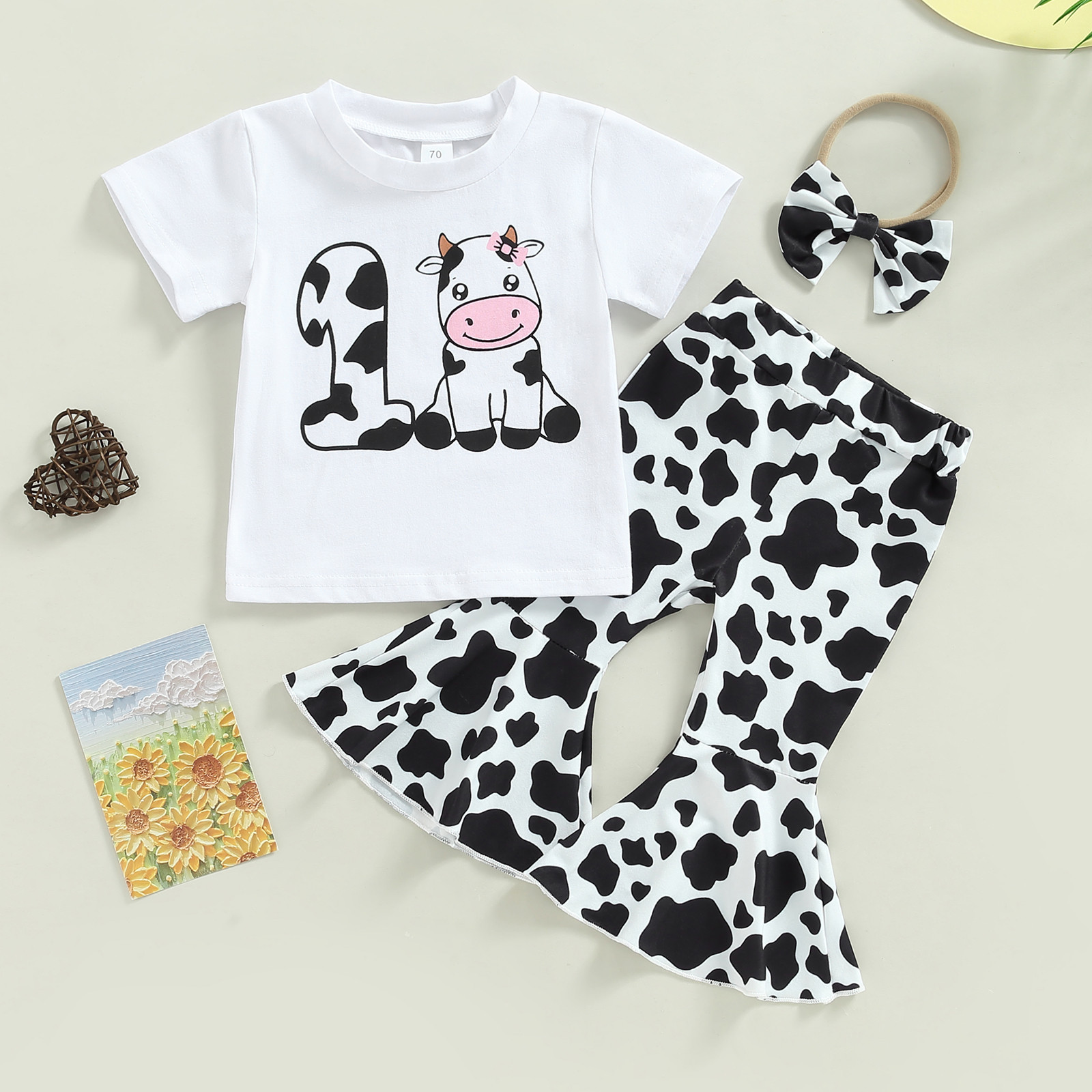 Cute Cows Girls Clothing Sets display picture 2