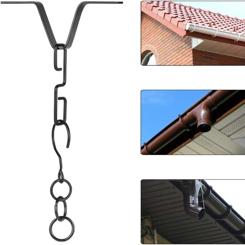 Rain Chain Hook suitable for drain pipe outlet V-shaped installation Rain chain drain clip rain chain Anchor Rod