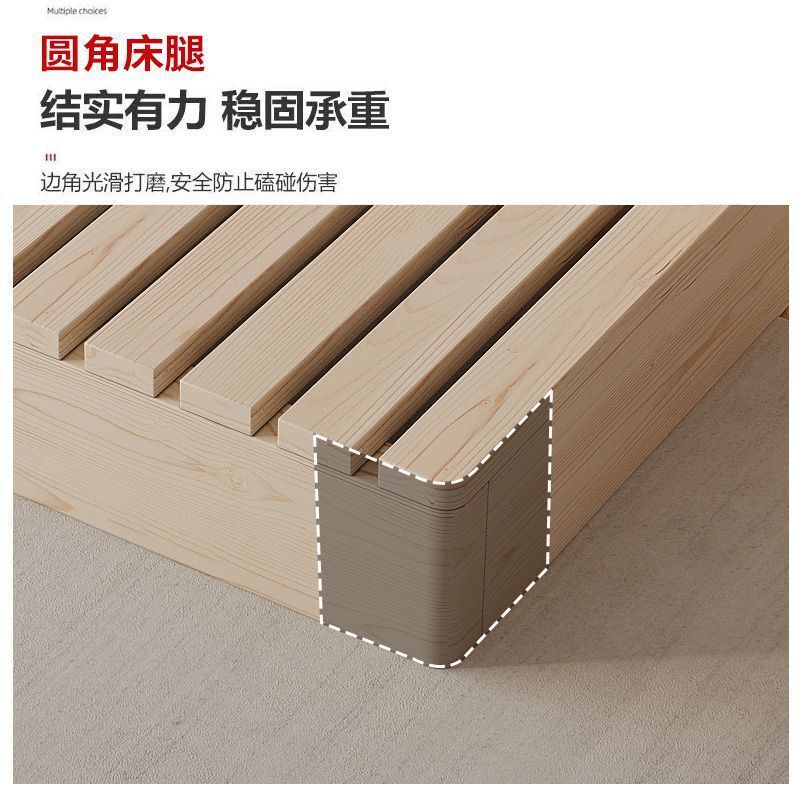 实木床简约出租房落地矮床骨架双人床日式榻榻米床卧室床架子直销|undefined