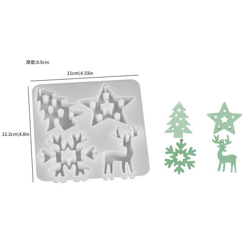 クリスマスペンダント装飾品ペンダント樹脂シリコン金型点滴diyクリスマスツリーシリーズキーホルダー|undefined