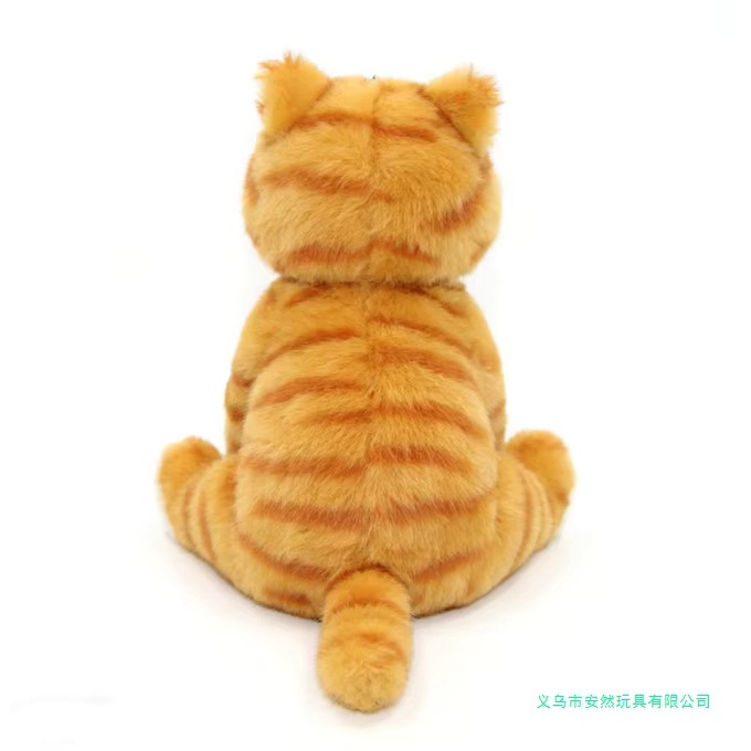Custom-made orange striped tabby cat plush toy with white paws, a fluffy plush toy, 31