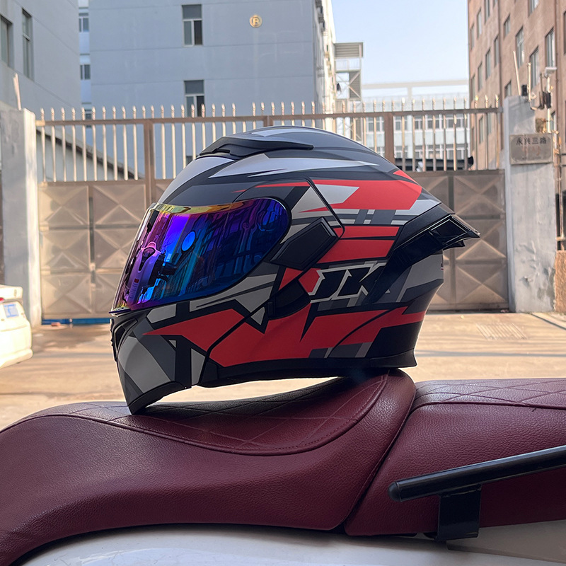 Cuatro estaciones coche eléctrico casco de seguridad cola grande superficie expuesta Jiekai 3C certificado casco de la motocicleta casco completo de la motocicleta de los hombres personalidad