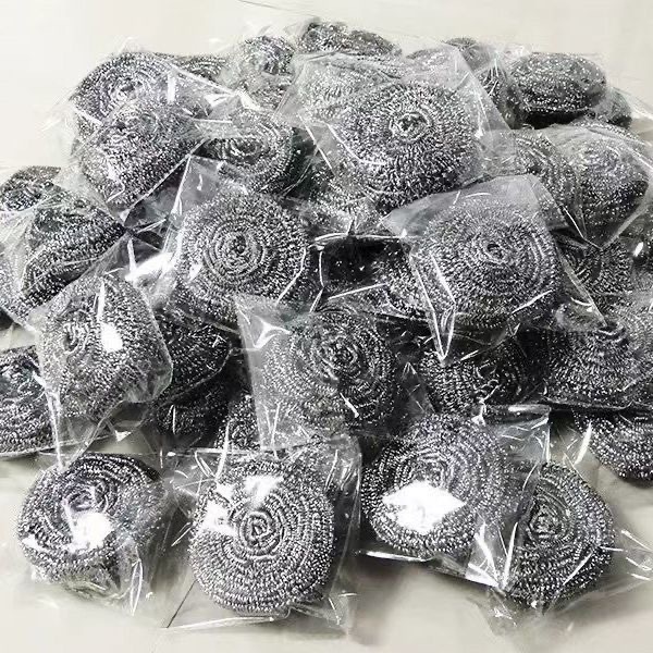 cleaning ball steel wire ball independent transparent packaging stainless steel wok brush dishwashing no rust no slag factory wholesale