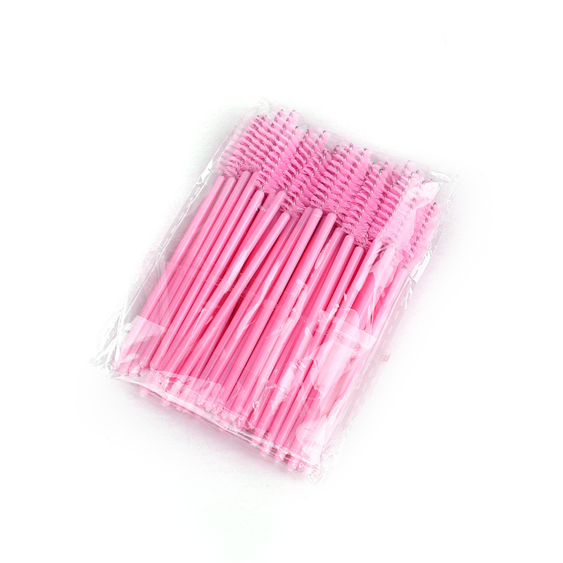 Cepillo de pestañas desechable patrón espiral sólido injerto pestañas peine cepillo de cejas muy fino cepillo de maquillaje bolsa de herramientas de pestañas