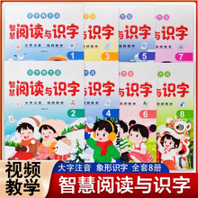 幼儿园阅读识字教材含课件全8册大字注音视频教学大班识字课本