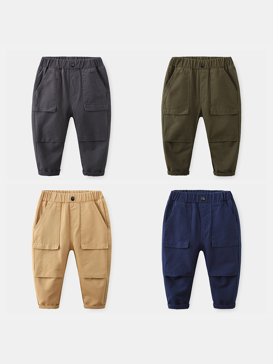 Autumn children's fashionable solid color trousers for boys