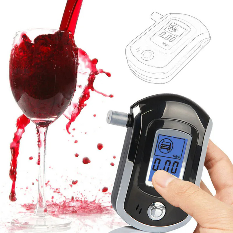 AT6000便携酒精测试仪吹气式酒精检测仪吹气式吹嘴酒精检测器跨境