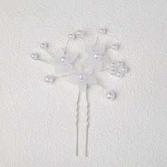 韓国式の結婚祝いの頭飾りの艶消しの花の髪飾りの花嫁の結婚の手作りのアクセサリーの真珠のかんざしの形の皿の髪のフォークの櫛