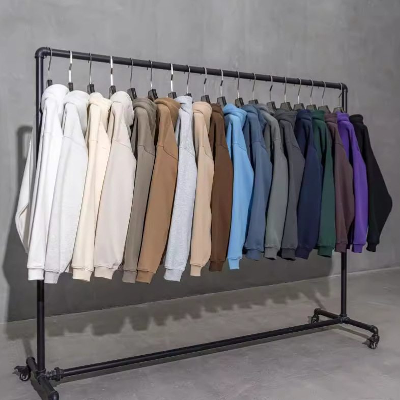 Vêtements pour hommes tendance de la rue, style décontracté de base, couleur unie, plus velours, tricot, casquette de sport, pull à capuche_voghion.com