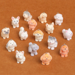 樹脂植毛かわいい子犬携帯電話ケースバッグペンダント diy キーホルダーペンダントペンダント装飾ジュエリーアクセサリー