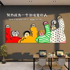 企业文化办公室茶水间墙面装饰司形象背景布置励志标语高级感贴画