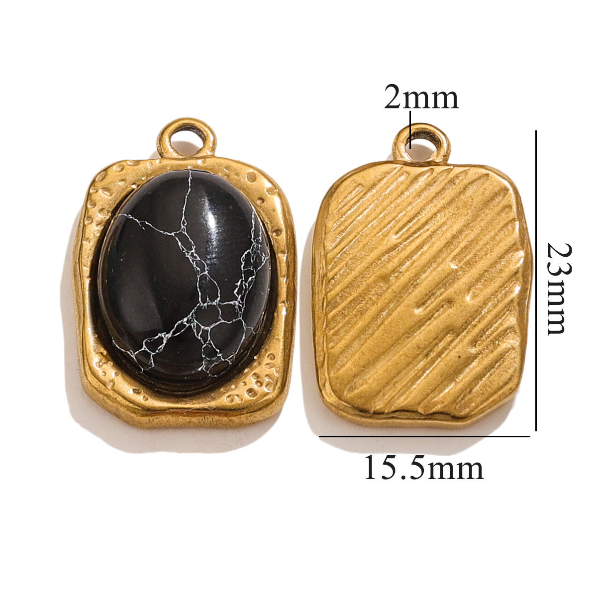 Inswind nuevo colgante de acero inoxidable cuadrado simple colgante turquesa mirad personalidad joyas colgante al por mayor