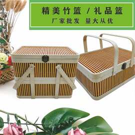 竹篮 厂家批发 礼品篮 土鸡蛋大闸蟹粽子月饼篮点心包装手工提篮