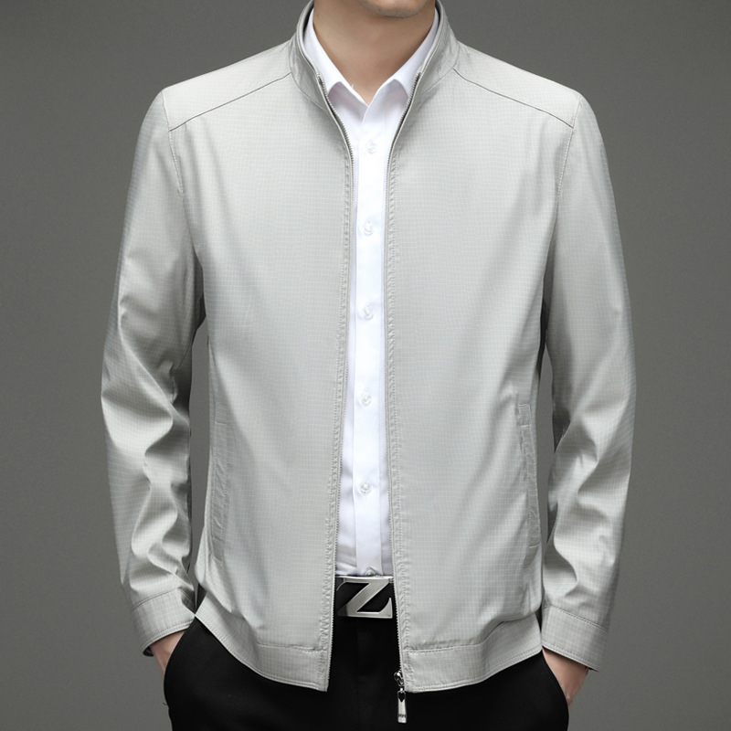 Jacket for Men, Spring, Middle-Aged and Elderly, Father's Clothing, Formal Wear, Wedding Banquet Attire, Loose, Casual, Fashionable Coat, Windproof, Long-Sleeved