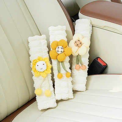 Seat belt shoulder pad Protector Cute Puff Pattern