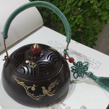 苏工黄铜 喜鹊登枝提炉 取材自明代仇英的《宫廷晓妆图》(现货）