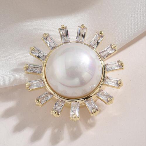 Factory direct sale Pearl Snowflake Magnet Buckle Brooch Perforation-free Magnetic Anti-leak Buckle Versatile Multifunctional Collar Pin