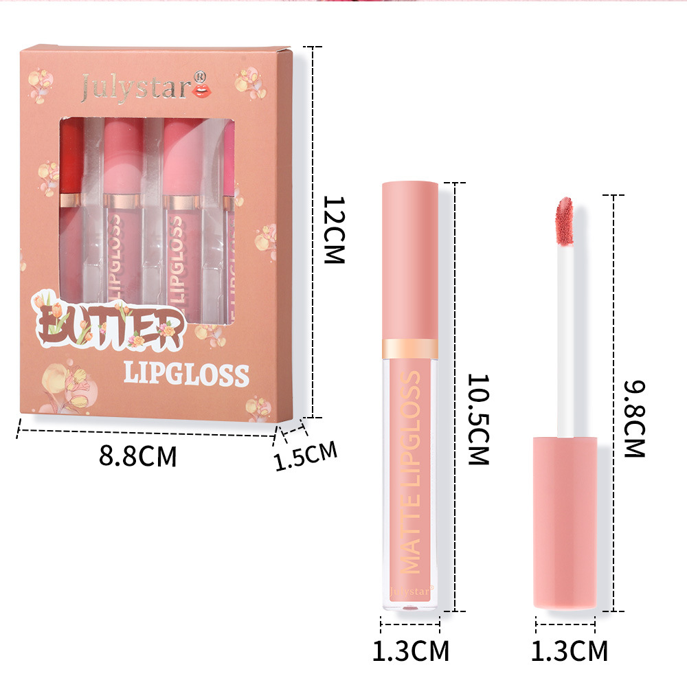 Amazon Export Pearlescent Long-lasting Moisturizing Lip Gloss Set Box, Water Luster Mirror Natural Three-dimensional Non-fading Lip gloss set Application Scenario