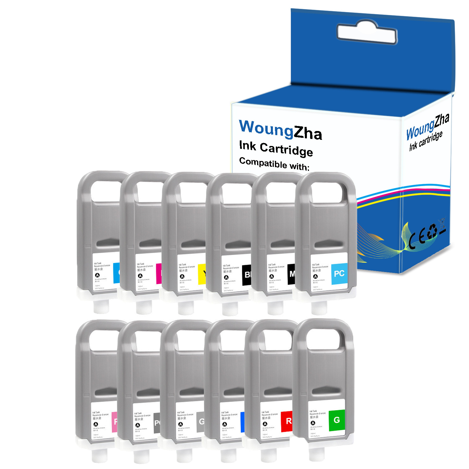 八达兼容佳能PFI701 702墨盒适用于打印机IPF8000 9000填充墨盒