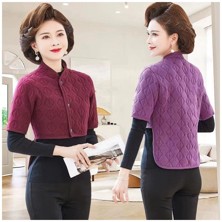 2024 среднего и пожилого возраста куртка для плеча плюс бархат утолщенные плечи шея защита от холода