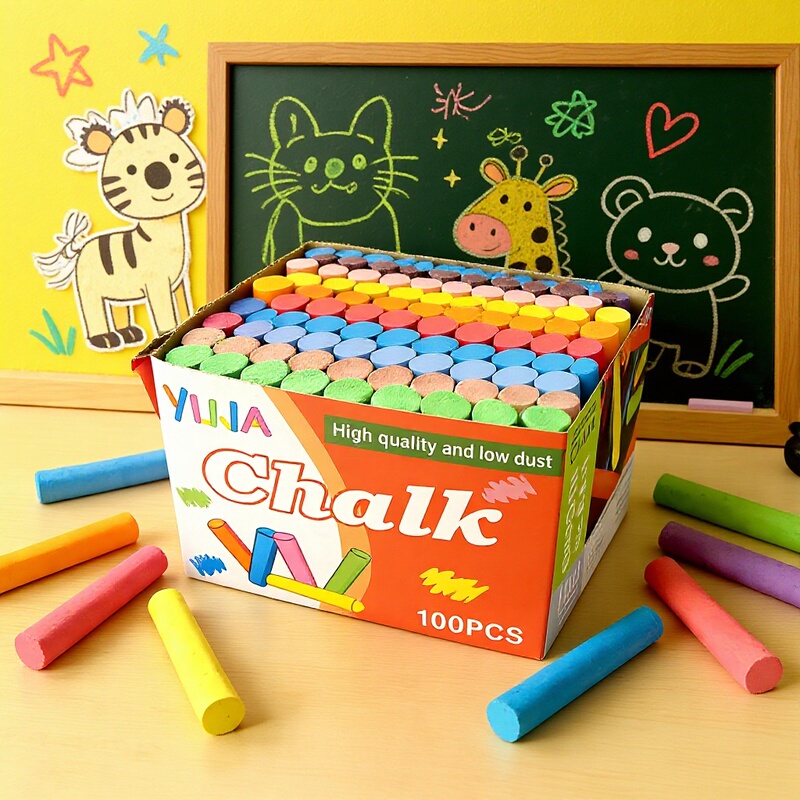 Dust-Free Colored Chalk for Teachers, Special for Teaching Blackboard Newspapers, Children's Painting, Junior High School, Special-Shaped Graffiti, Multi-Color